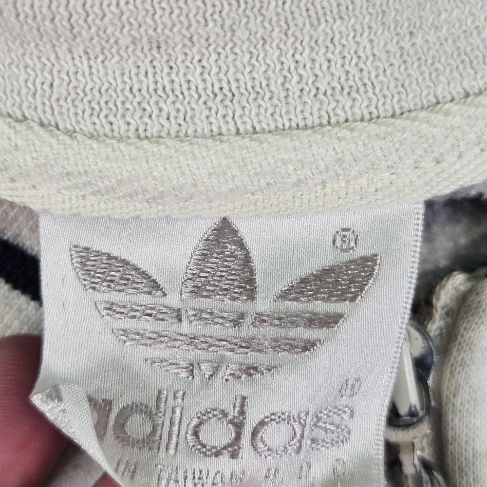 Vintage Adidas Jacket Mens Medium Large White Yellow‎ Track Full Zip Trefoil 90s